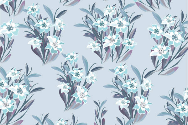 清新淡雅花卉图案面料印花服装印花设计