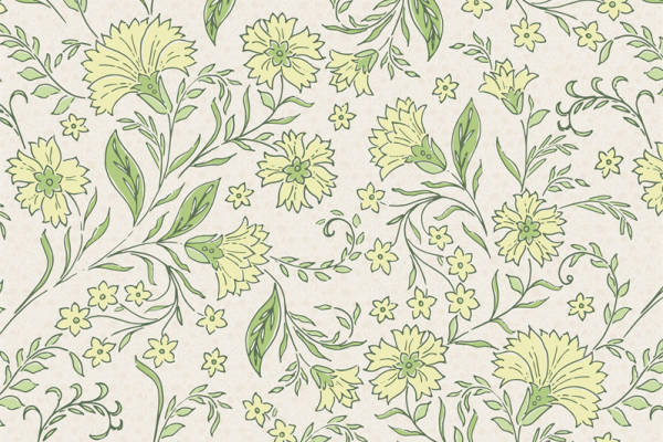 自然风格花卉图案面料印花，清新服装印花设计