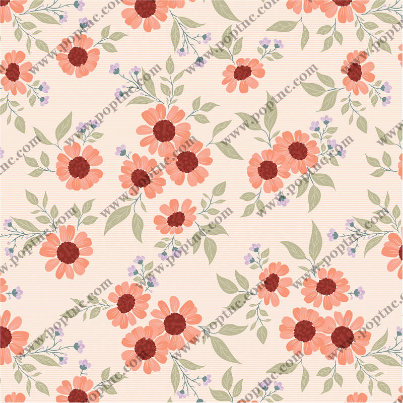 复古风格花卉面料印花设计,适合春夏服装印花
