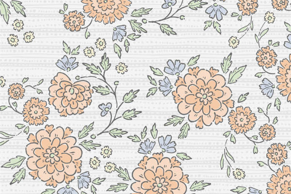 优雅花卉图案面料印花,适合春夏季节的服装印花设计