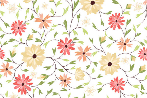 优雅花卉图案面料印花，适合春夏季节的服装印花设计