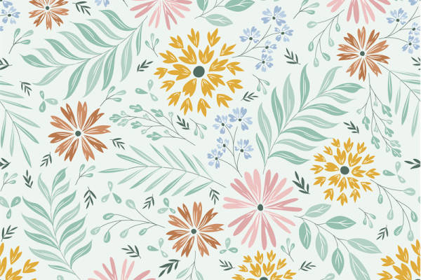 春季自然风格花卉面料印花服装印花设计