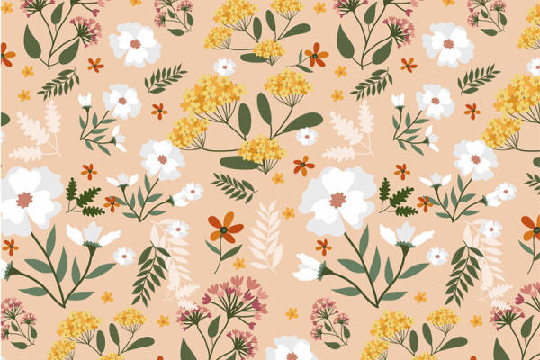 春日花卉图案面料印花服装印花设计