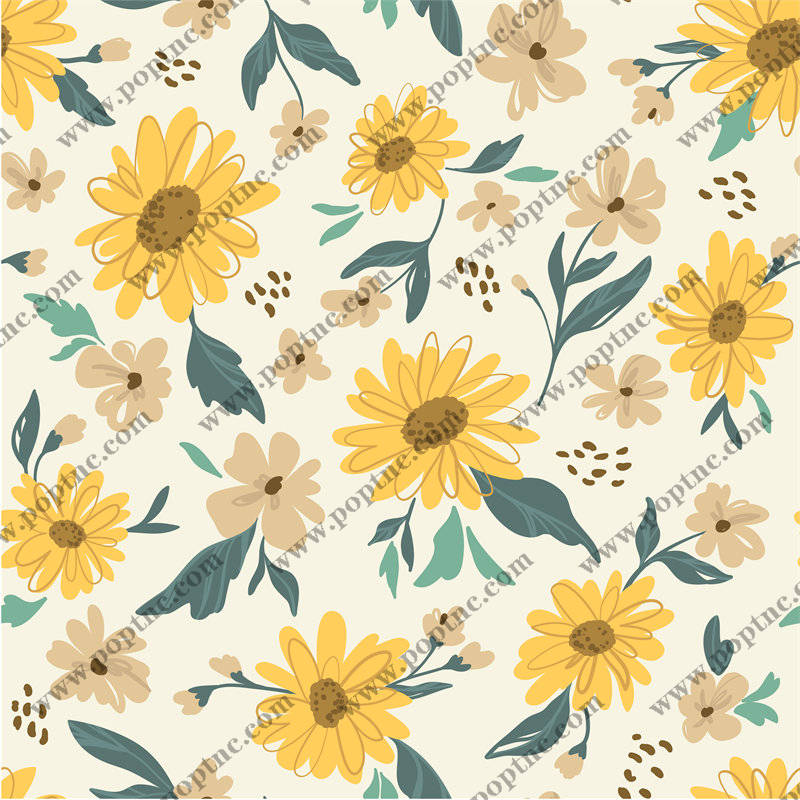 春日花卉图案服装印花面料设计