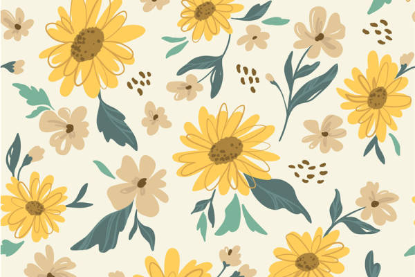 春日花卉图案服装印花面料设计