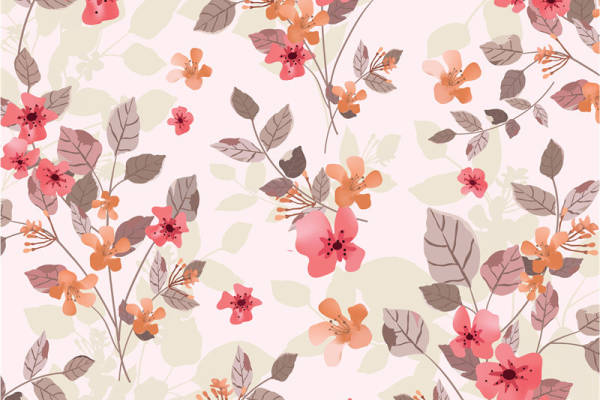 时尚花卉图案面料印花,春季女装服装印花设计