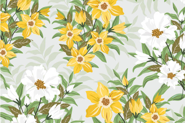 春日清新花卉面料印花 服装印花设计灵感