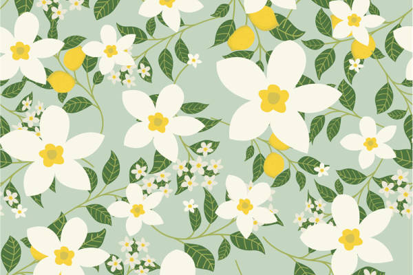 清新自然风花卉面料印花，适合春夏服装印花设计