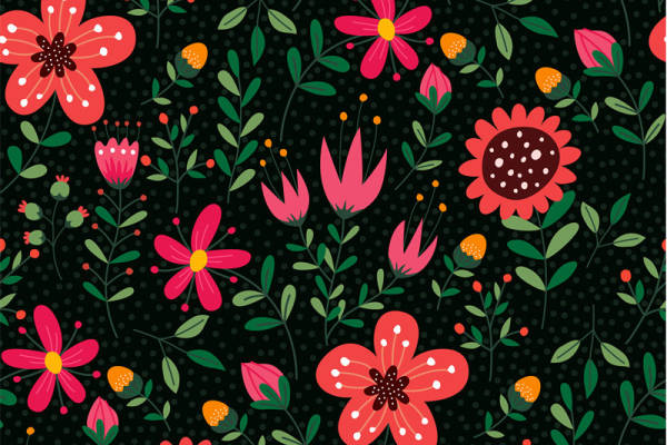 时尚花卉图案面料印花 春夏季服装印花设计