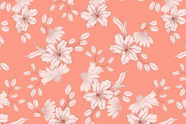 优雅花卉图案面料印花,春季女装服装印花设计