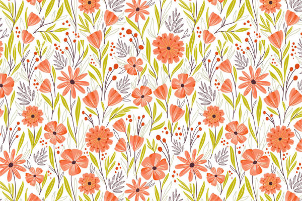 2023年新款春日花卉面料印花服装图案设计