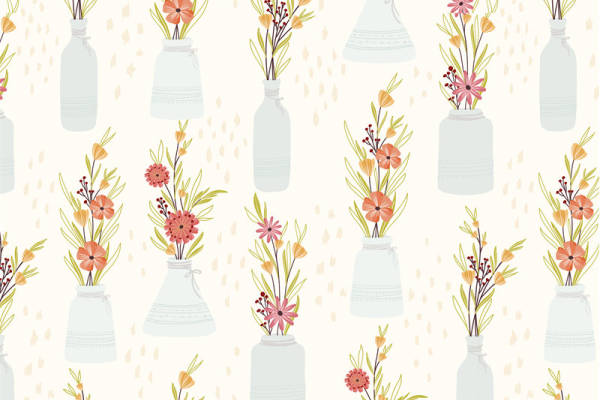 清新花卉图案面料印花服装印花设计