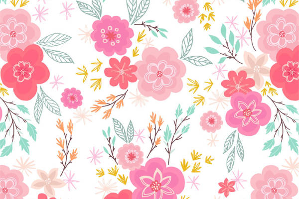 春季清新花卉面料印花,时尚服装印花设计