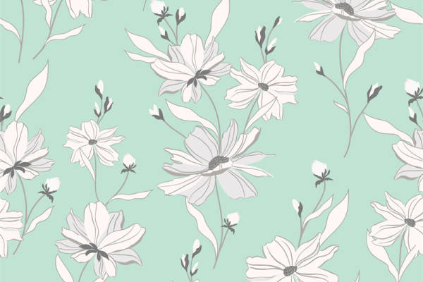 清新淡雅花卉图案面料印花服装印花设计