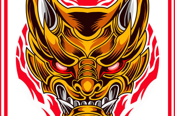 时尚街头风格老虎头裁片印花服装印花设计