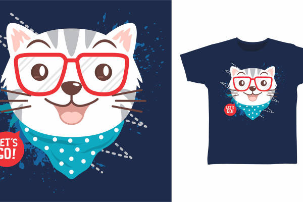 时尚猫咪裁片印花服装，打造个性潮流风格