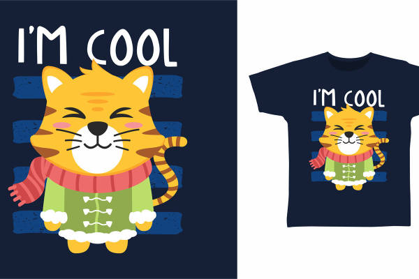 时尚可爱老虎裁片印花服装印花设计