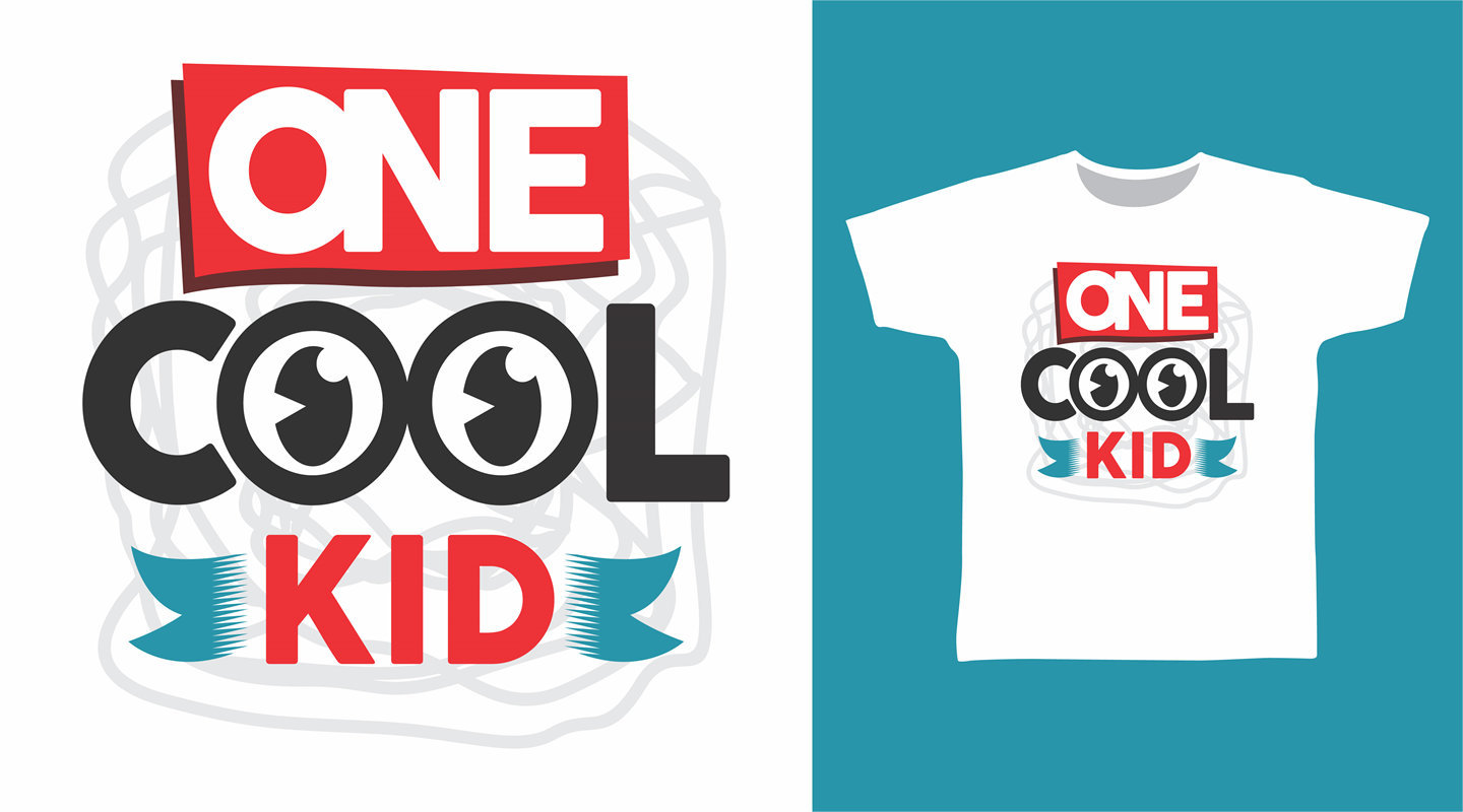 创意裁片印花服装：'ONE COOL KID'儿童时尚T恤设计