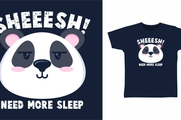 可爱熊猫裁片印花服装 休闲风格T恤印花设计