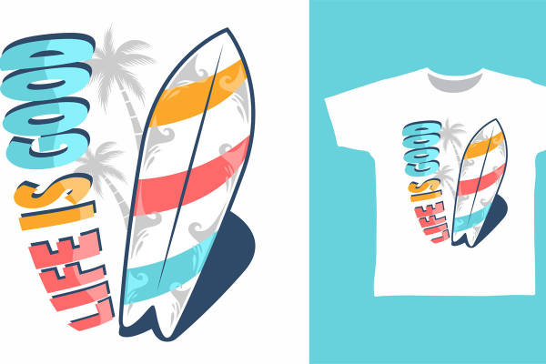 夏季海滩风格裁片印花服装印花设计