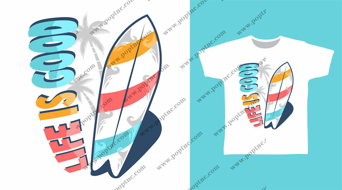 夏季海滩风格裁片印花服装印花设计