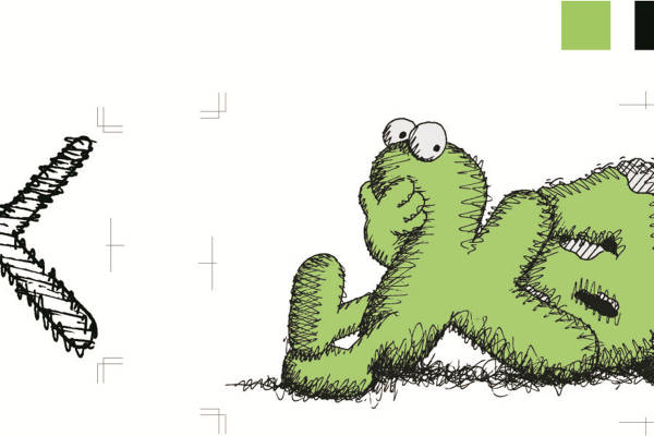 创意趣味鳄鱼裁片印花服装印花设计