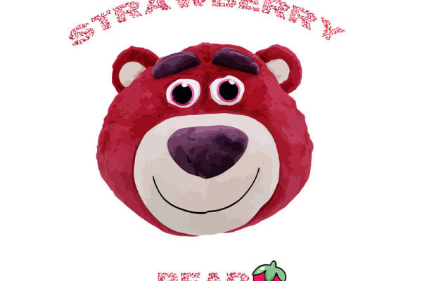 可爱熊头裁片印花，时尚服装印花设计