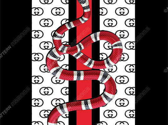 时尚蛇纹裁片印花服装，潮流个性图案设计