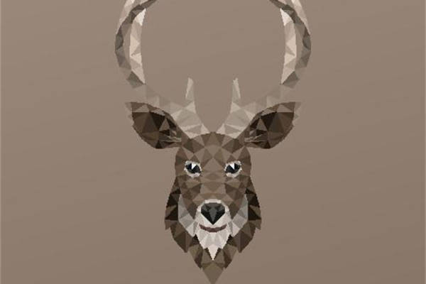 几何风格鹿头裁片印花服装印花设计