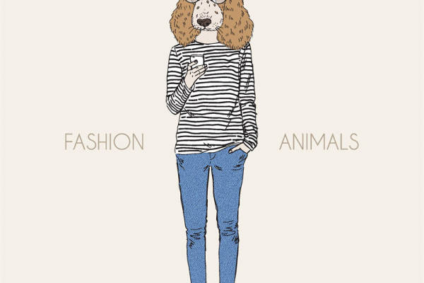 创意动物头裁片印花服装印花设计