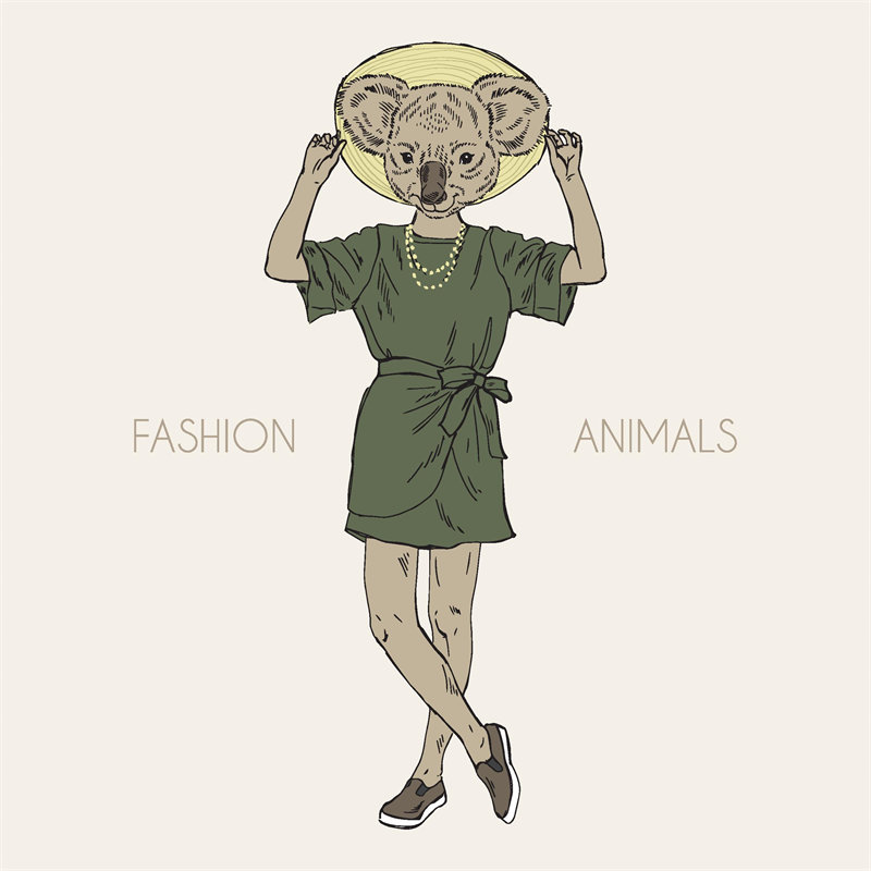 创意动物头像裁片印花服装印花设计