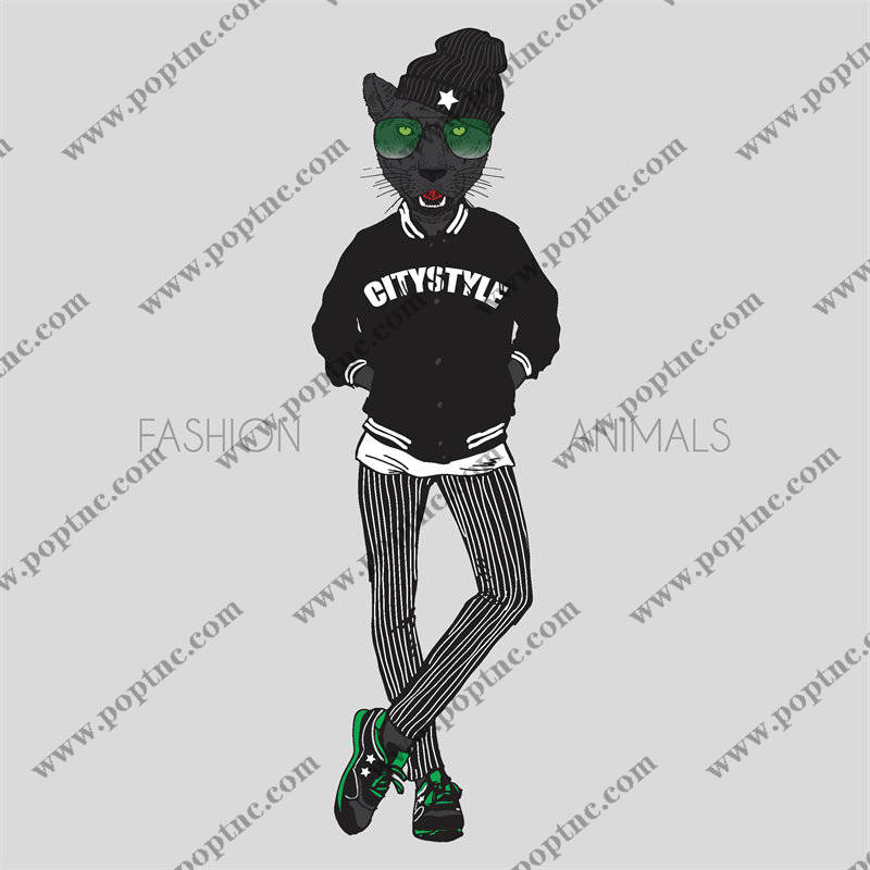 时尚动物裁片印花服装印花设计