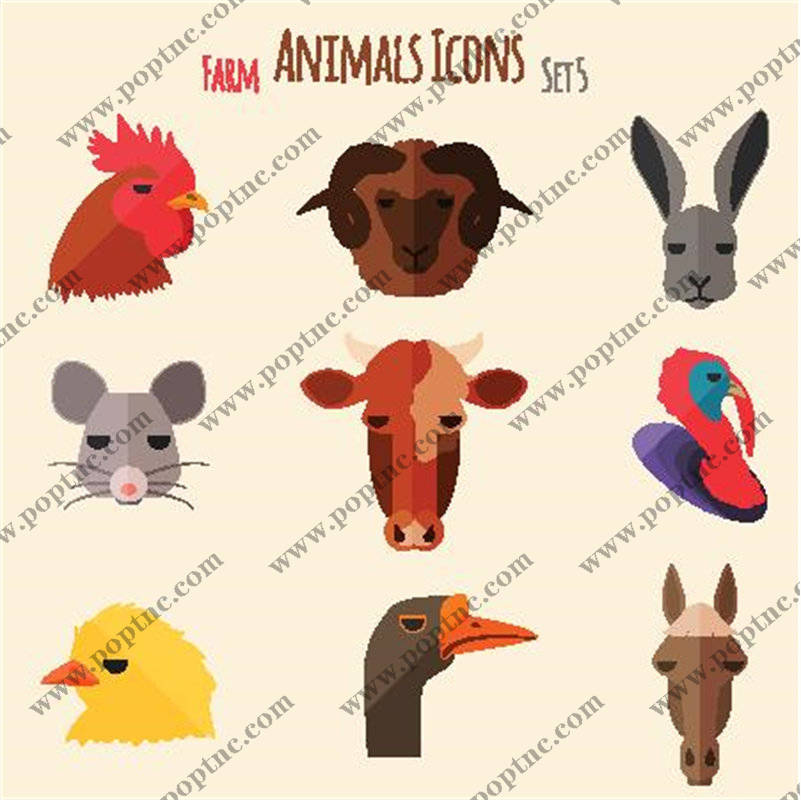 可爱农场动物裁片印花服装印花图案设计