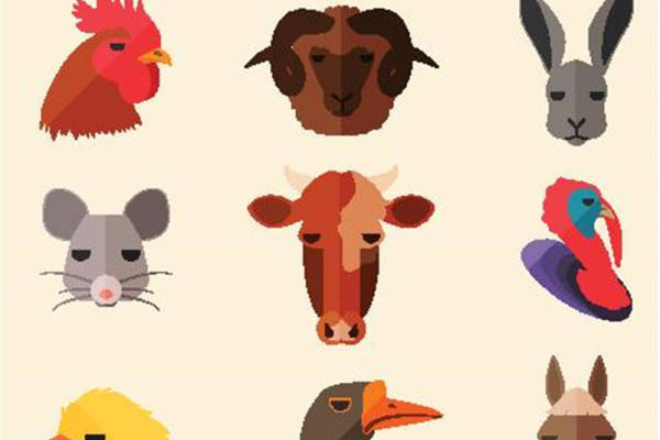 可爱农场动物裁片印花服装印花图案设计