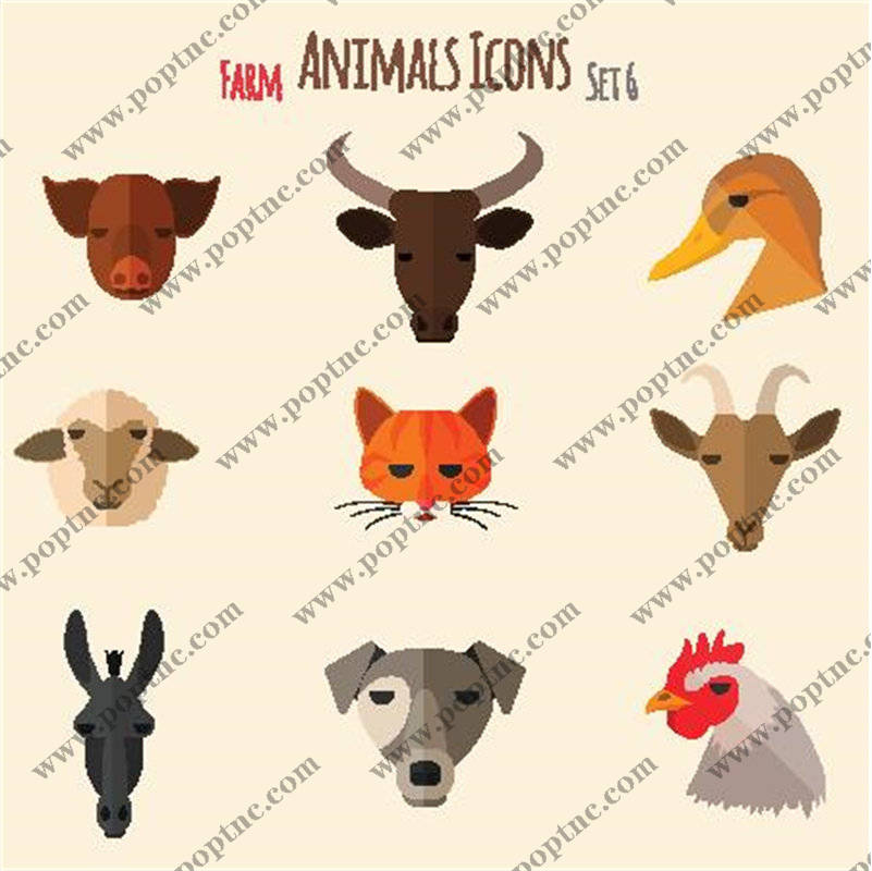 农场动物图案裁片印花服装印花设计