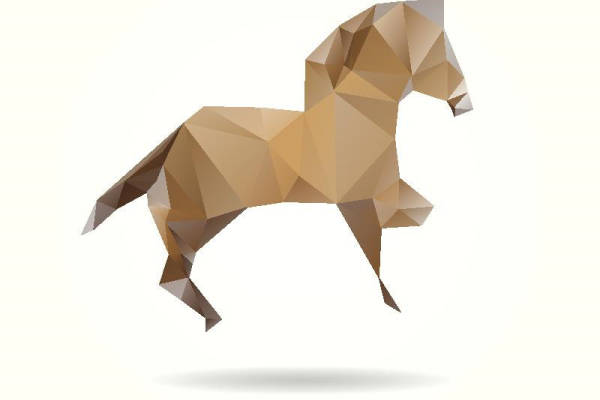 几何风格马形裁片印花服装印花设计