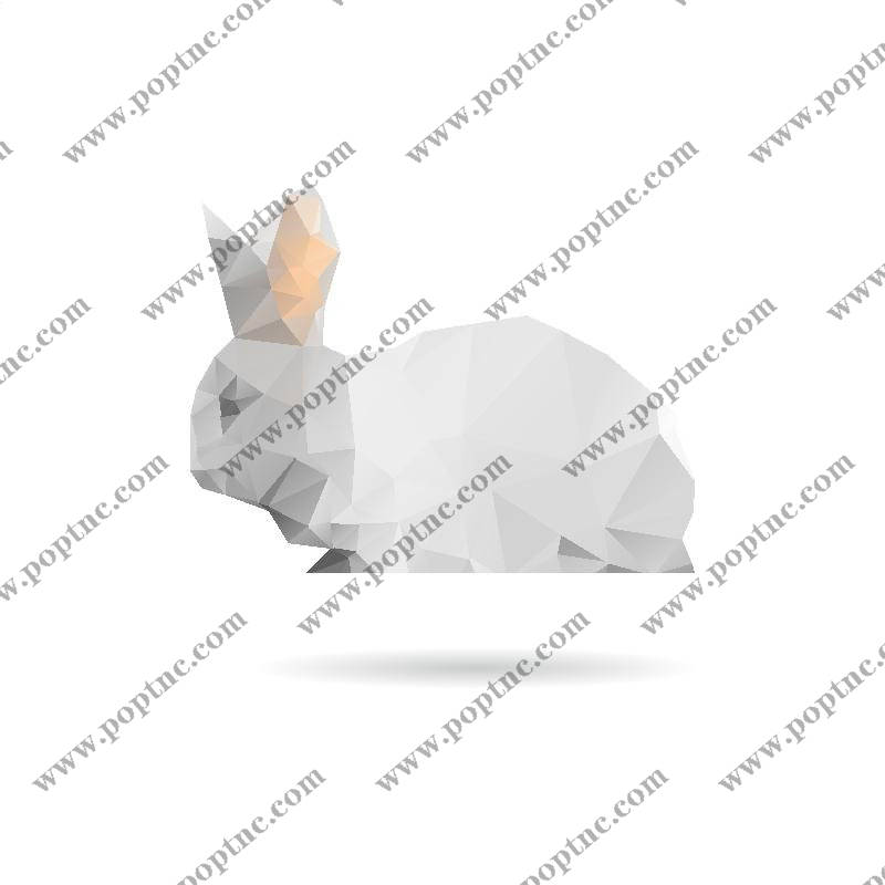 现代几何风格兔子裁片印花服装印花设计