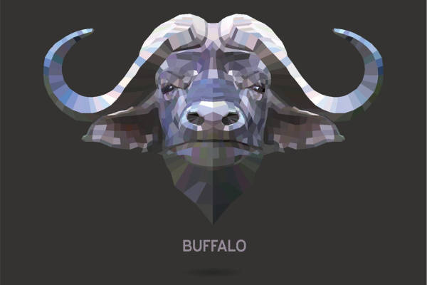 现代几何风格水牛头裁片印花服装印花设计