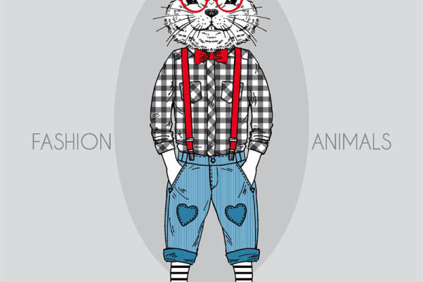 时尚动物裁片印花服装印花设计