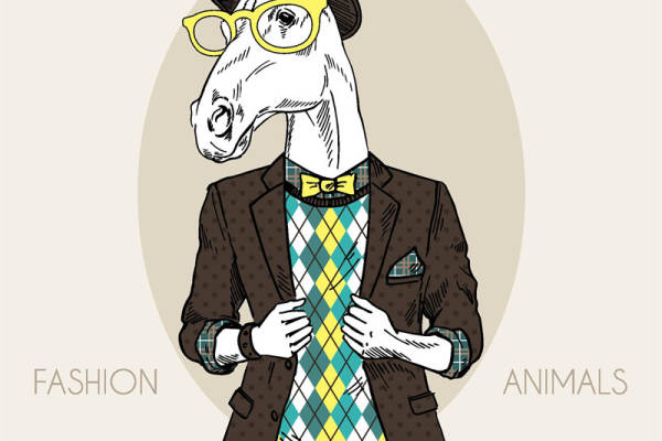 创意动物裁片印花服装:时尚马头图案设计