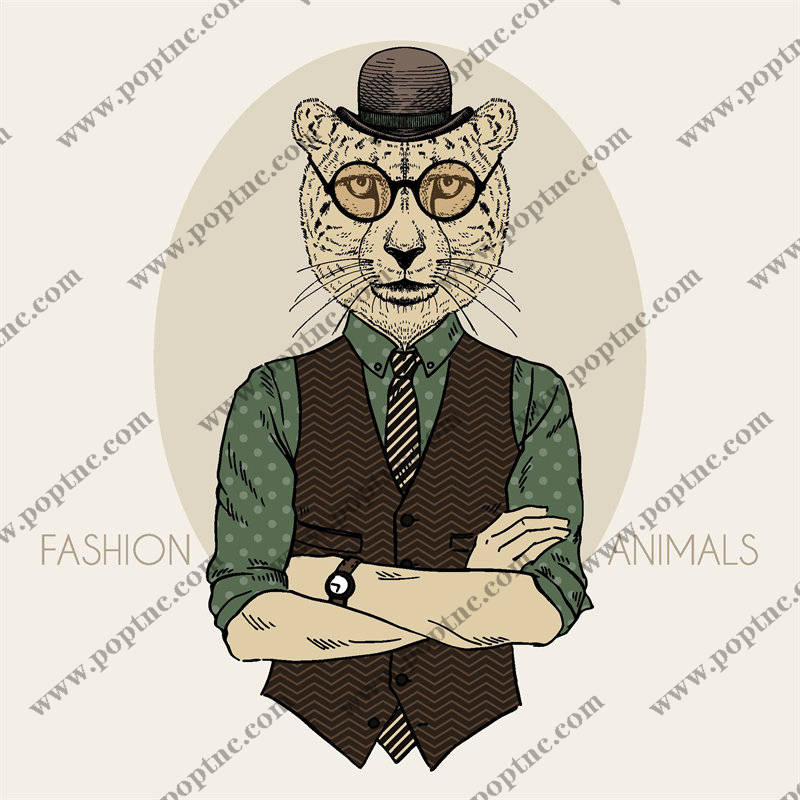 时尚动物裁片印花服装印花设计