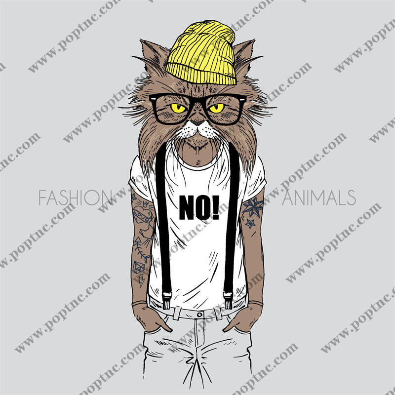 时尚动物主题裁片印花服装印花设计