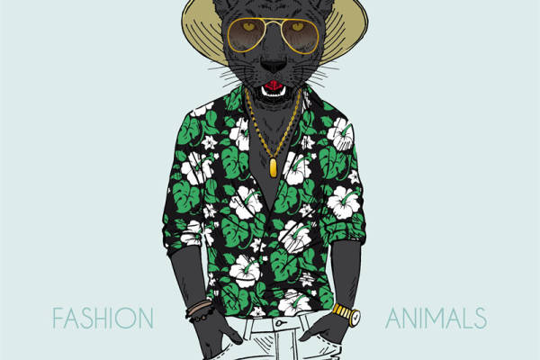 时尚动物裁片印花服装印花图案设计