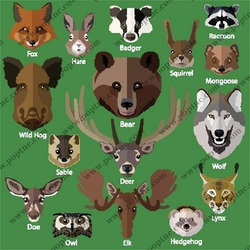 森林动物主题裁片印花服装印花设计