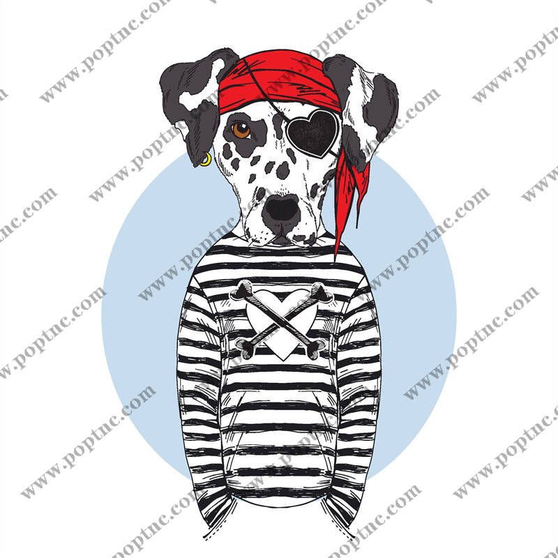 时尚狗头图案裁片印花服装印花设计