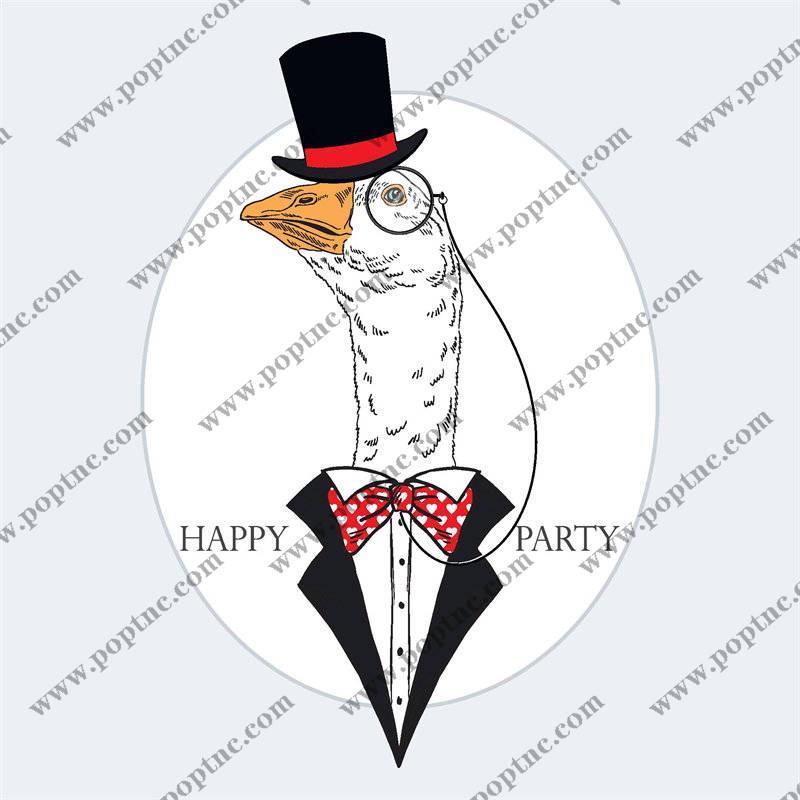 时尚派对裁片印花服装 优雅动物图案印花T恤设计