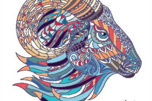 民族风山羊裁片印花服装图案设计