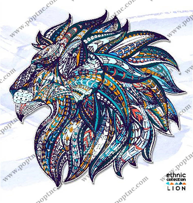 民族风狮子图案裁片印花服装,展现独特个性与风格