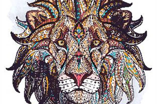 民族风狮子裁片印花服装印花设计