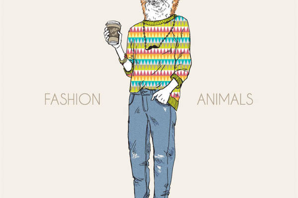 时尚动物裁片印花服装印花设计